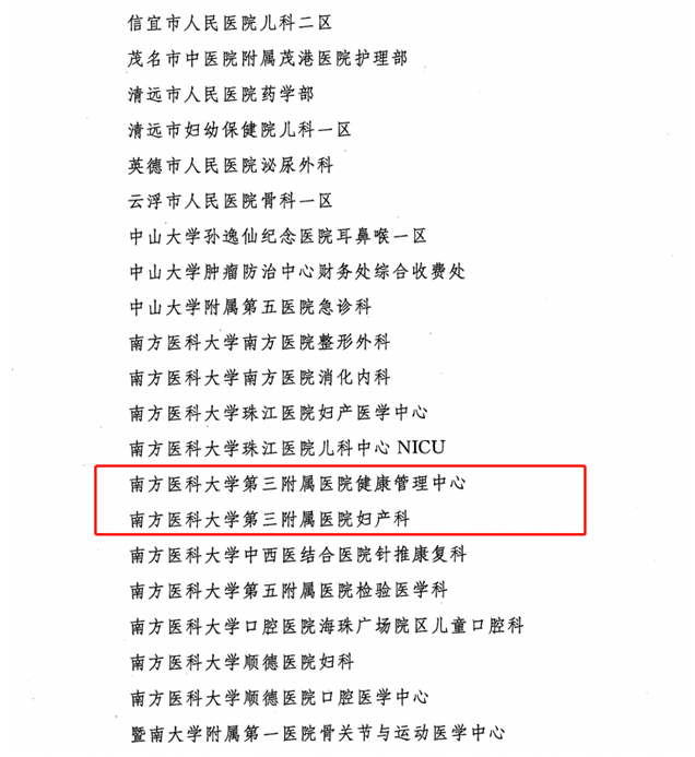 医院妇产科、健康管理中心入围第21届广东省青年文明号集体名单.jpg